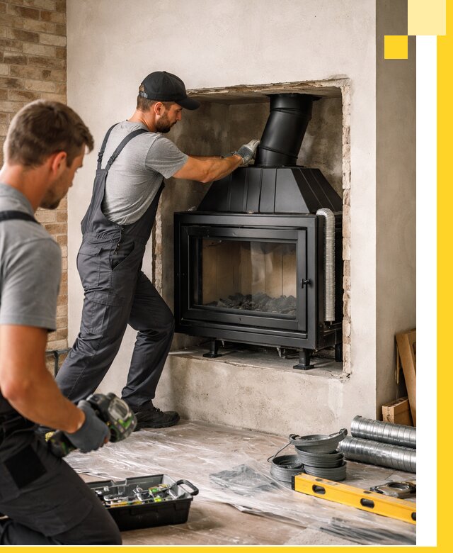 Установка каминных топок в Феодосии: монтаж, подключение