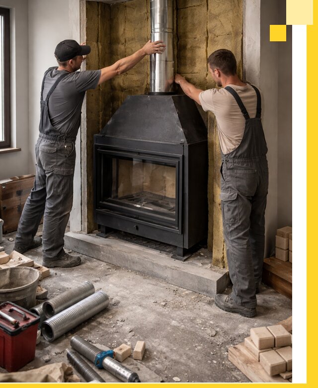 Изготовление и монтаж закрытых каминов в Феодосии под ключ