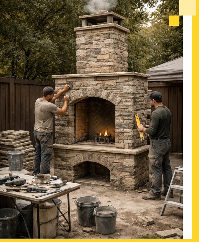 Проектирование и установка уличных каминов в Феодосии