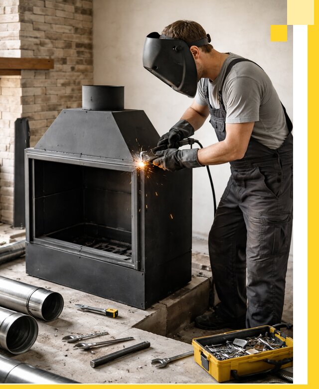 Продажа и установка металлических каминов в Феодосии под ключ