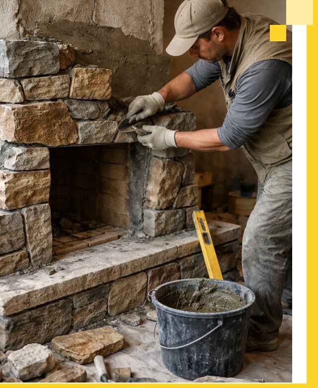 Изготовление и установка каменных каминов под ключ в Феодосии