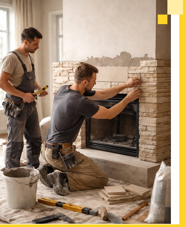 Установка и монтаж каминов для загородного дома в Феодосии