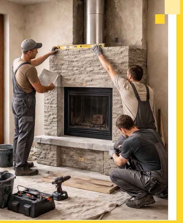 Профессиональный монтаж каминов под ключ в Феодосии для дома