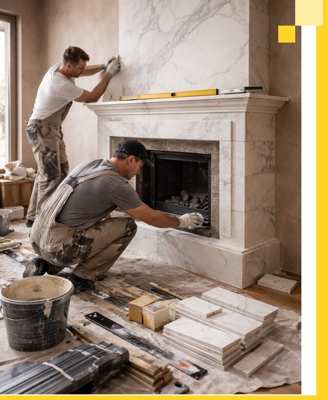 Отделка каминов в Феодосии качественные облицовочные работы