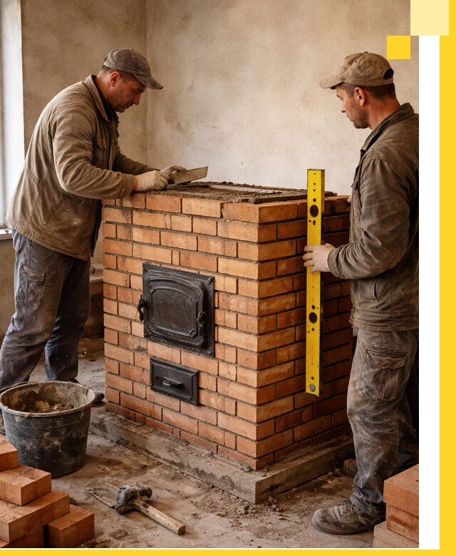 Отопительные печи под ключ в Феодосии, установка и сборка