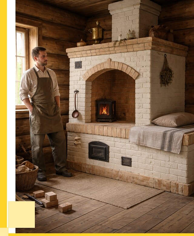 Русские печи с лежанкой под ключ в Феодосии от 152370 р. ЭриданФдс