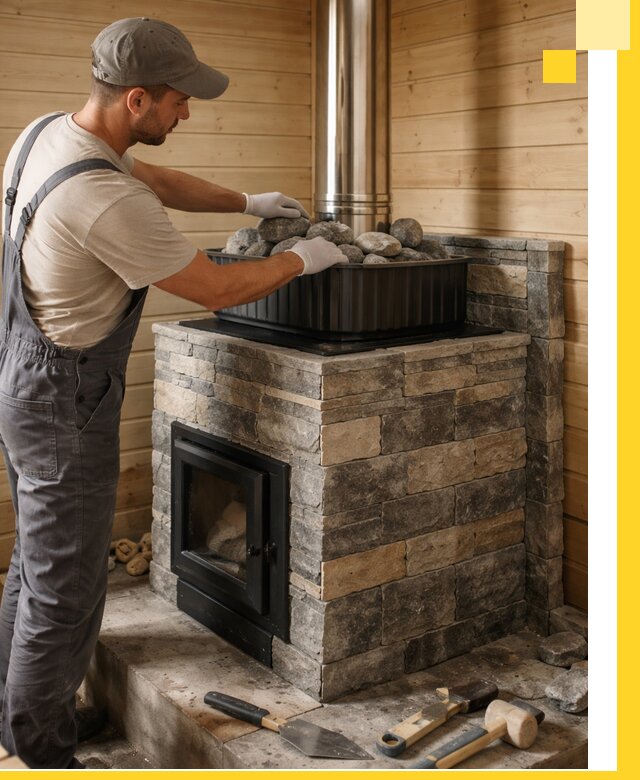 Печи для парной в Феодосии, производство, монтаж и обслуживание