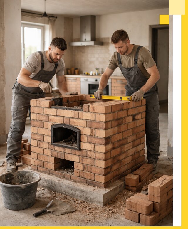 Установка и монтаж печей в частном доме в Феодосии под ключ