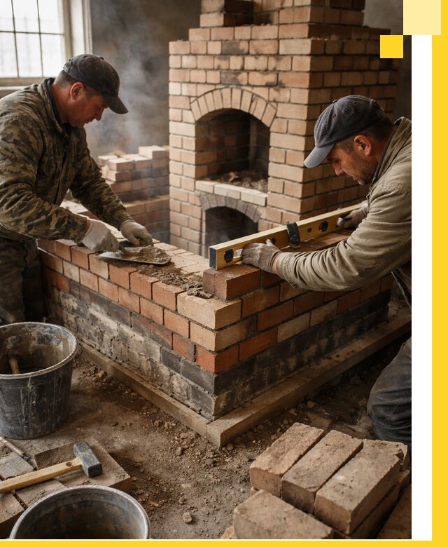 Изготовление и монтаж печей и каминов из кирпича в Феодосии