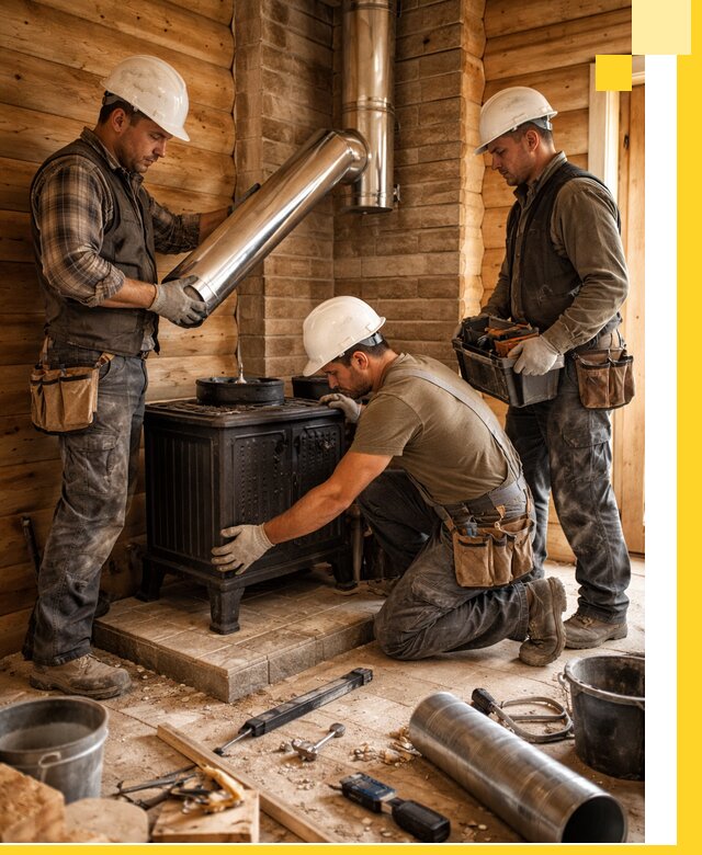 Профессиональный монтаж банных печей и дымоходов в Феодосии