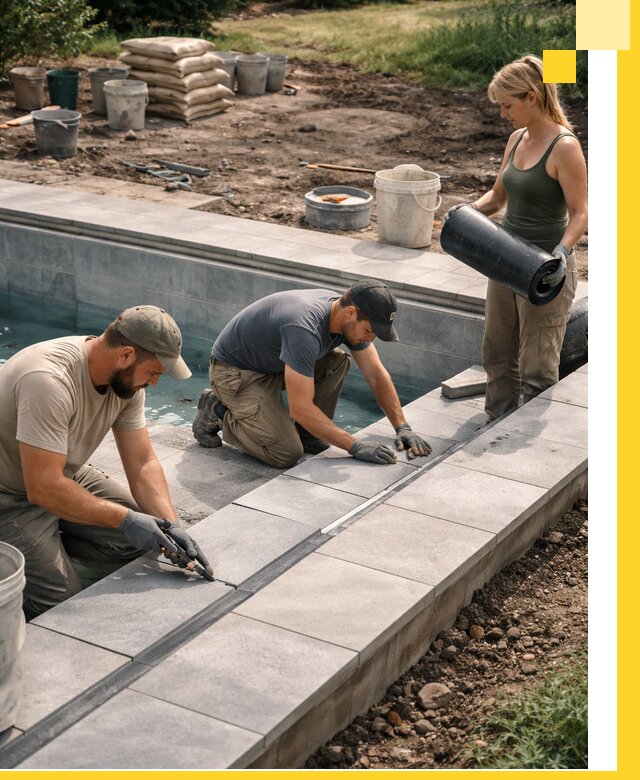 Строительство и монтаж уличных бассейнов под ключ в Феодосии