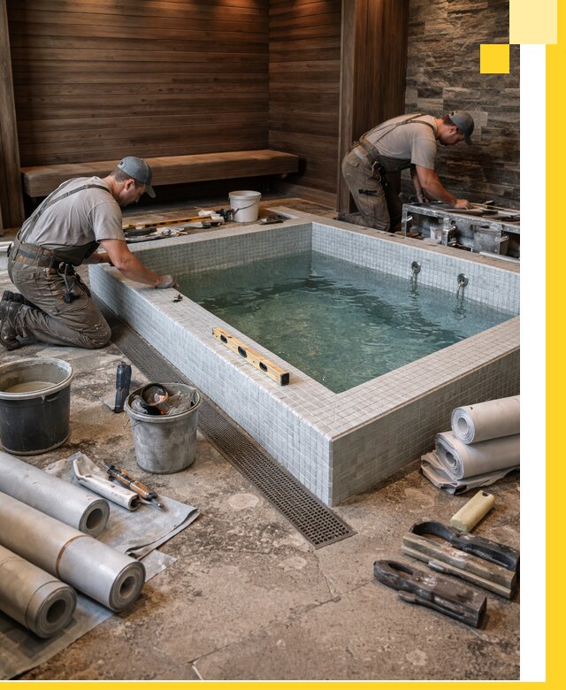 Установка и строительство бассейнов для сауны в Феодосии