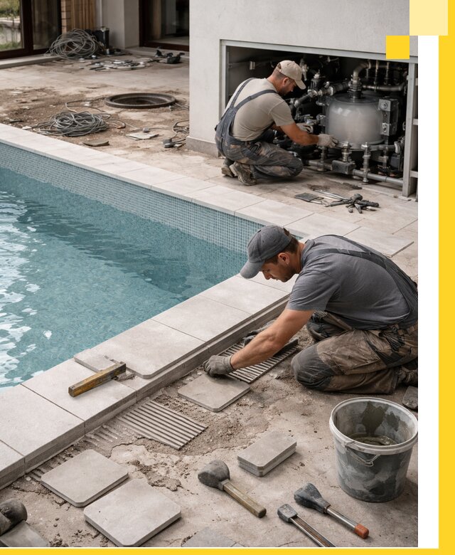 Строительство и монтаж бассейнов в коттедже в Феодосии