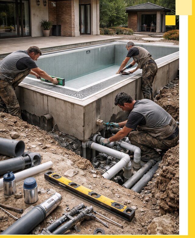 Строительство переливных бассейнов в Феодосии под ключ