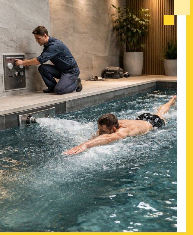 Проектирование и монтаж бассейнов с противотоком в Феодосии