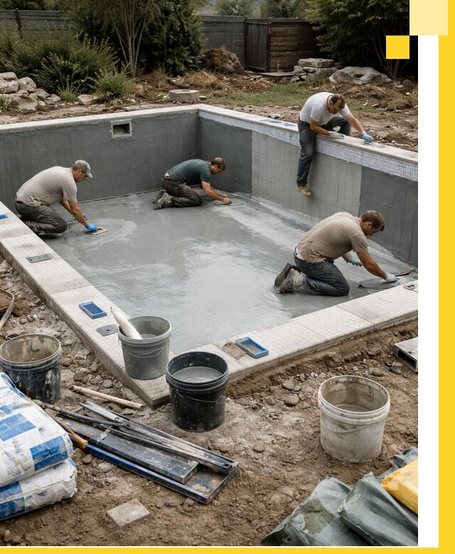 Изготовление и монтаж чаши бассейна под ключ в Феодосии