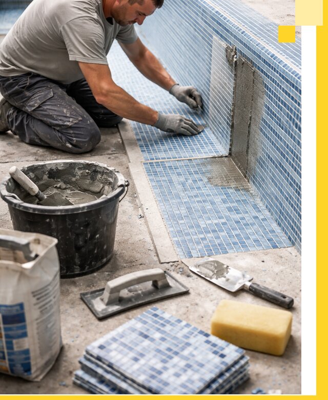 Укладка и ремонт мозаики для бассейнов под ключ в Феодосии