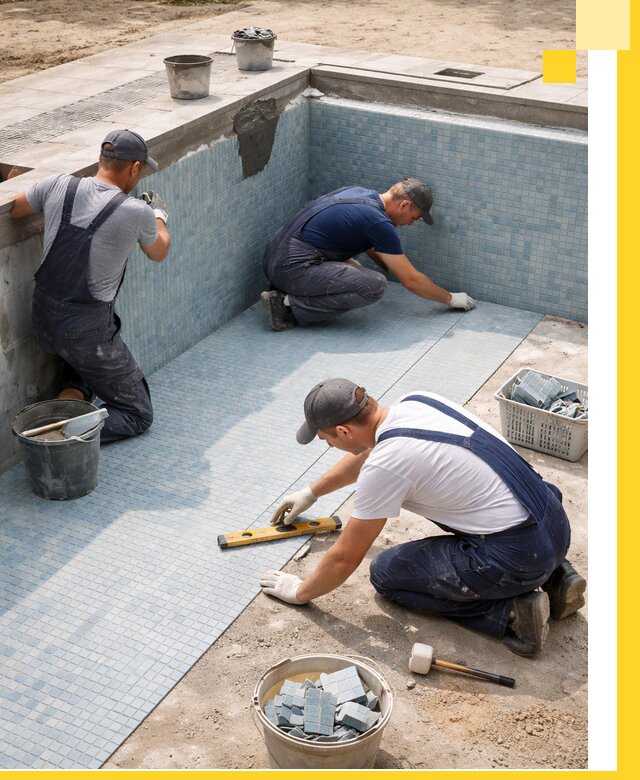 Укладка и установка плитки для бассейнов под ключ в Феодосии