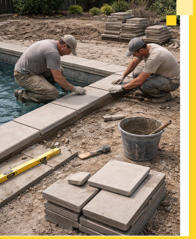 Установка и изготовление копингового камня для бассейнов в Феодосии