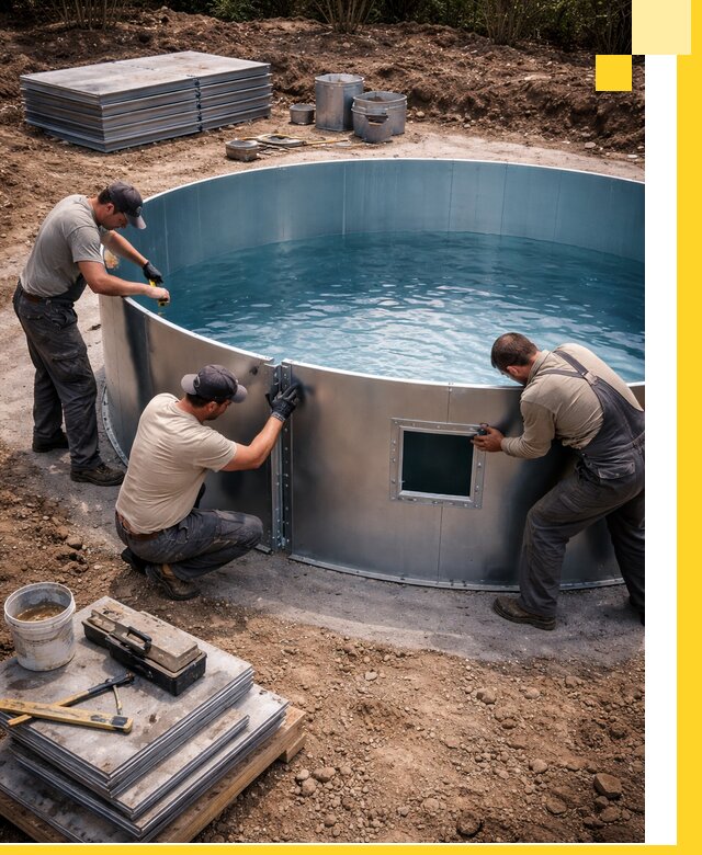 Круглые бассейны под ключ в Феодосии проектирование и монтаж