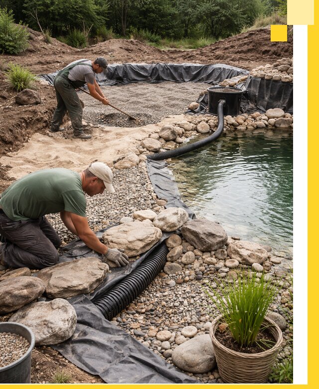 Строительство природных бассейнов и озер в Феодосии под ключ