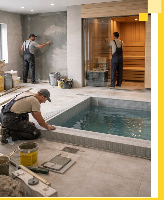 Проектирование и строительство сауны с бассейном в Феодосии