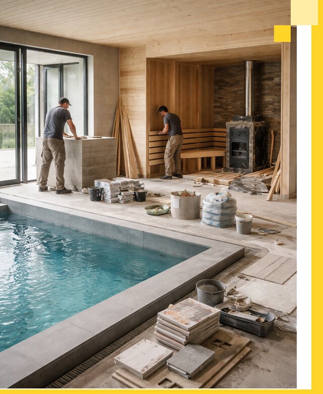 Проектирование и строительство бань с бассейном в Феодосии