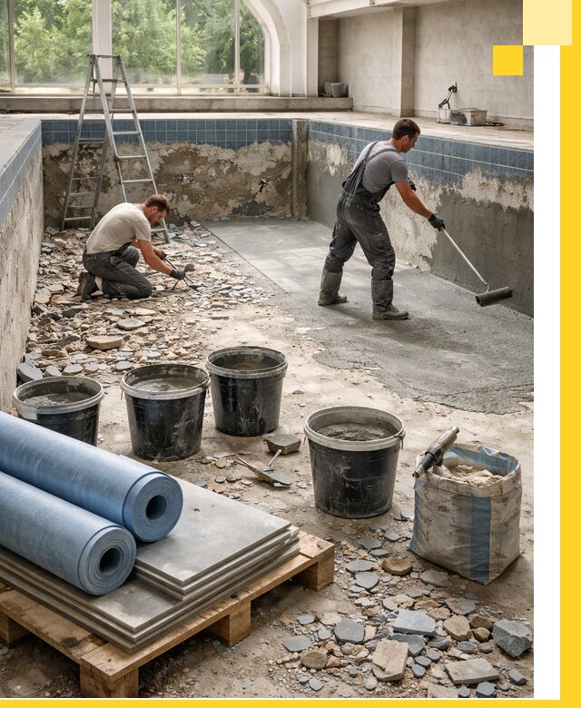 Реконструкция бассейнов в Феодосии: ремонт, гидроизоляция