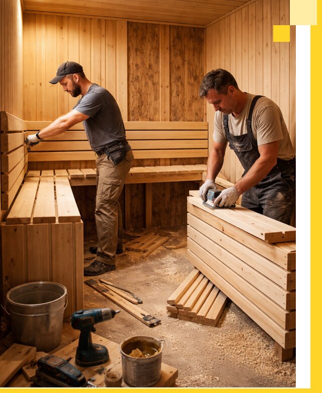 Профессиональный комплексный ремонт саун под ключ в Феодосии