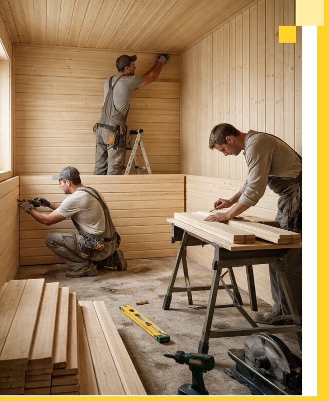 Обшивка саун в Феодосии из натуральной древесины под ключ