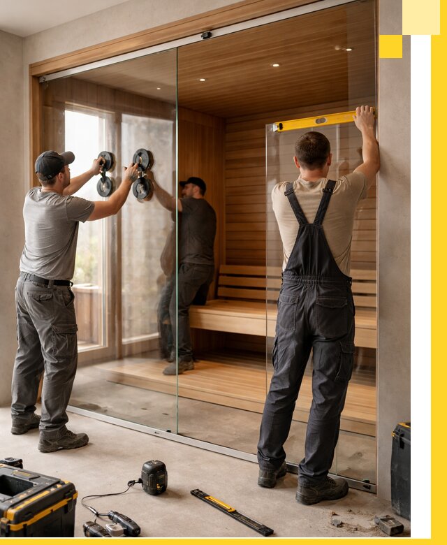 Производство и монтаж стеклянных саун под ключ в Феодосии