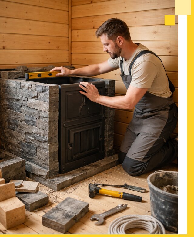 Производство и установка печей для саун под ключ в Феодосии