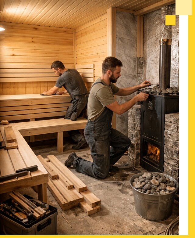 Дизайн и строительство интерьеров бань под ключ в Феодосии