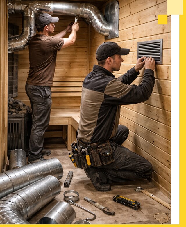 Проектирование и монтаж вентиляции бани в Феодосии под ключ