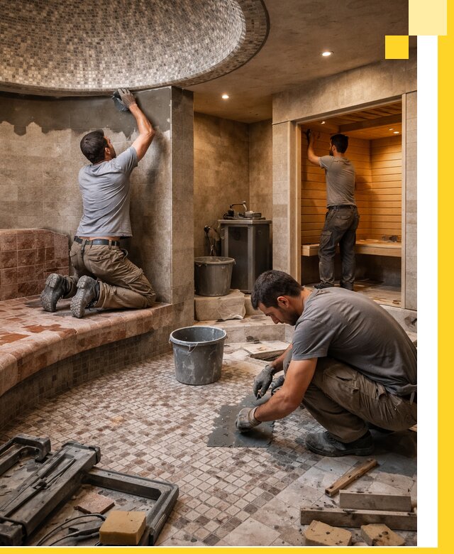 Проект и строительство хамама бани и сауны под ключ в Феодосии