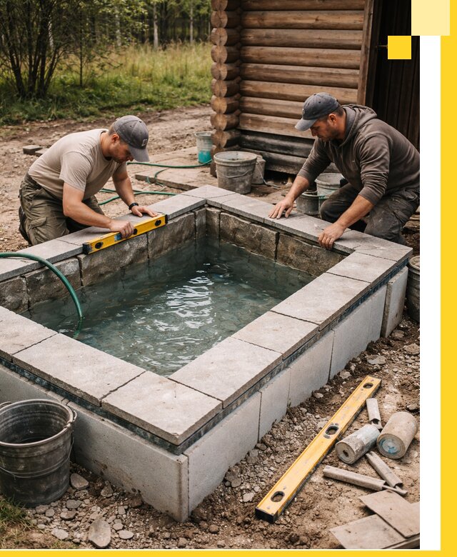 Изготовление и установка холодных купелей под ключ в Феодосии